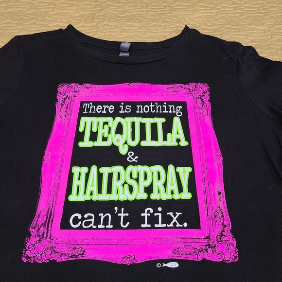 District Tops - Tequila and Hairspray T shirt size L